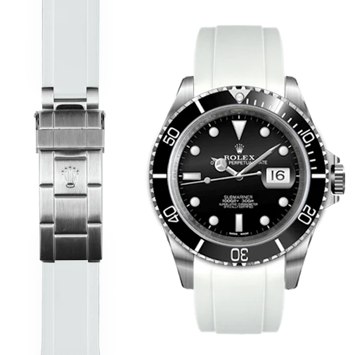 Curved End Rubber Strap for Rolex Submariner Deployant - Image 7