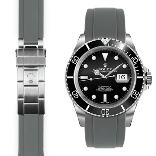 Curved End Rubber Strap for Rolex Submariner Deployant - Image 8
