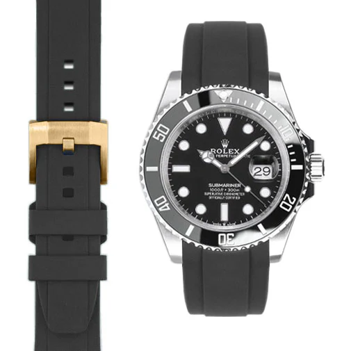 Curved End Rubber Strap for Rolex Submariner 41mm with Tang Buckle (2020 Release) - Image 10