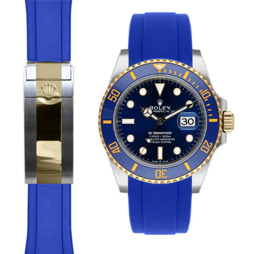 Curved End Rubber Strap for Rolex Submariner 41 Ceramic Deployant (2020 release) - Image 3