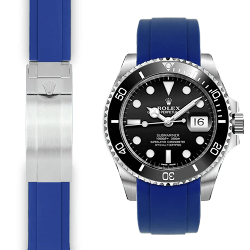 Curved End Rubber Strap for Rolex Submariner Ceramic Deployant - Image 3