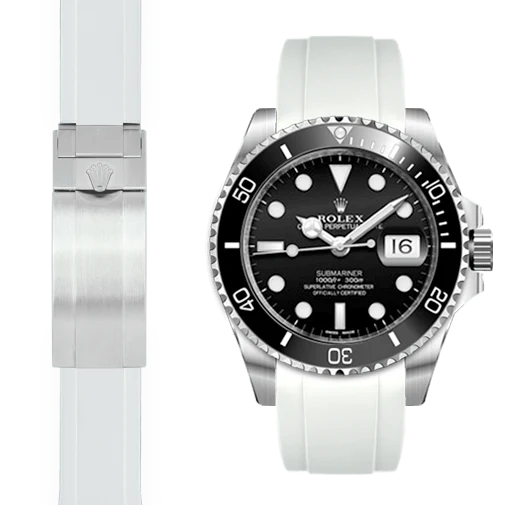 Curved End Rubber Strap for Rolex Submariner Ceramic Deployant - Image 7