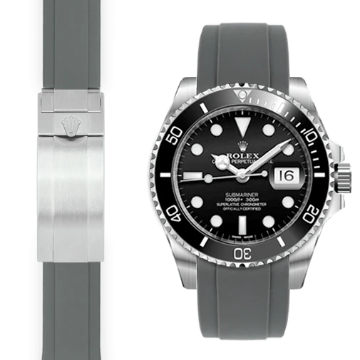 Curved End Rubber Strap for Rolex Submariner Ceramic Deployant - Image 8
