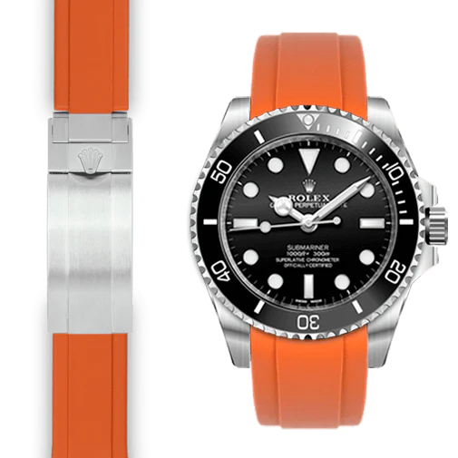 Curved End Rubber Strap for Rolex Sub Ceramic No-Date Deployant - Image 6