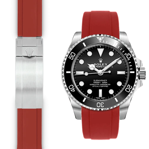 Curved End Rubber Strap for Rolex Sub Ceramic No-Date Deployant - Image 7