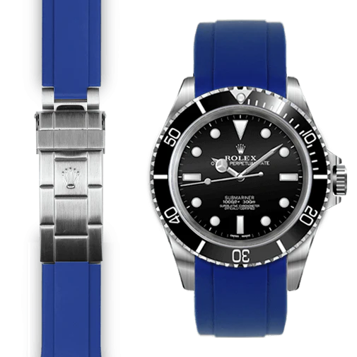 Curved End Rubber Strap for Rolex Submariner No-Date Deployant - Image 3