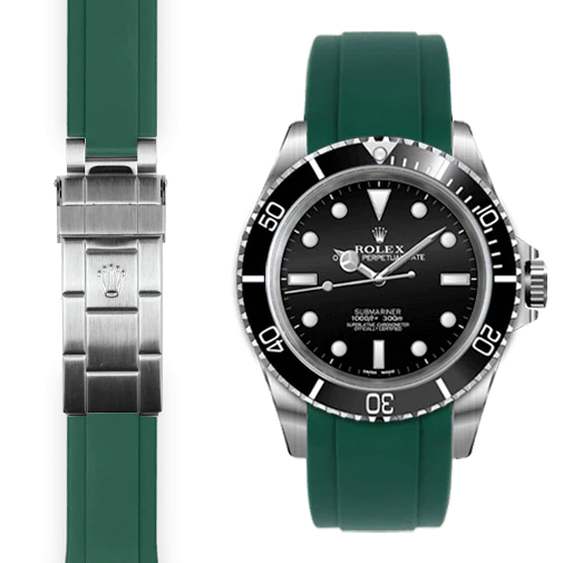 Curved End Rubber Strap for Rolex Submariner No-Date Deployant - Image 4