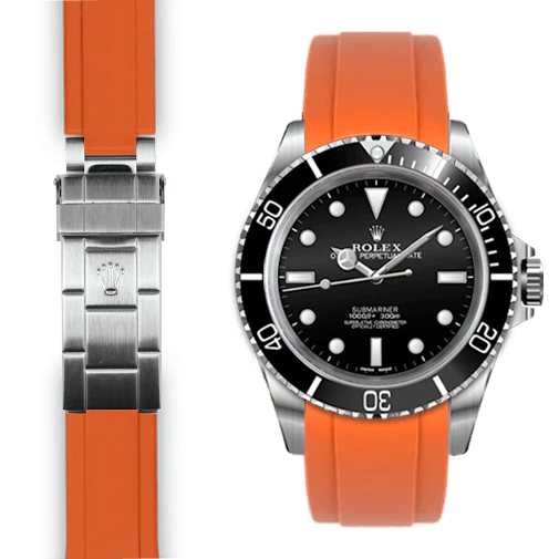 Curved End Rubber Strap for Rolex Submariner No-Date Deployant - Image 5