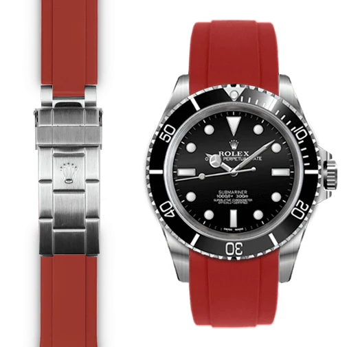 Curved End Rubber Strap for Rolex Submariner No-Date Deployant - Image 6