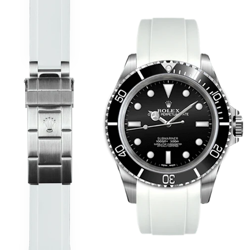 Curved End Rubber Strap for Rolex Submariner No-Date Deployant - Image 7