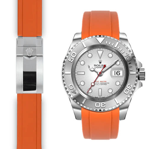 Curved End Rubber Strap for Rolex Yacht-Master Deployant - Image 5