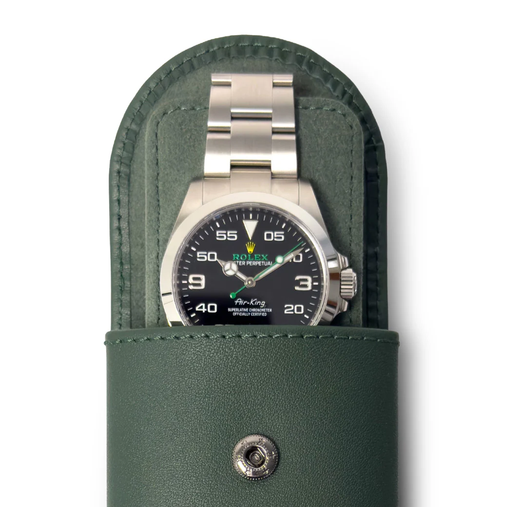 Luxury Calf Leather Watch Storage & Travel Pouch with Microfiber Interior - Image 10