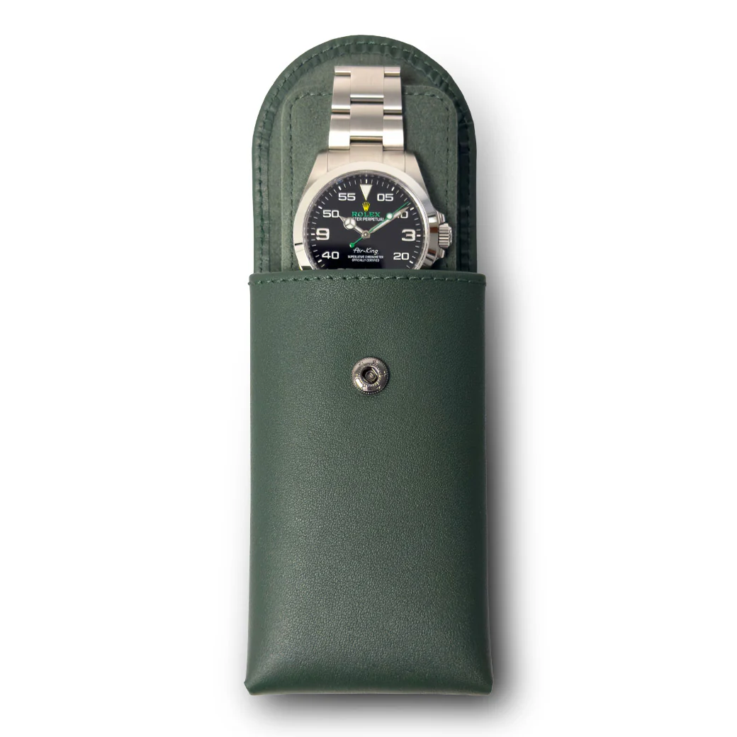 Luxury Calf Leather Watch Storage & Travel Pouch with Microfiber Interior - Image 9